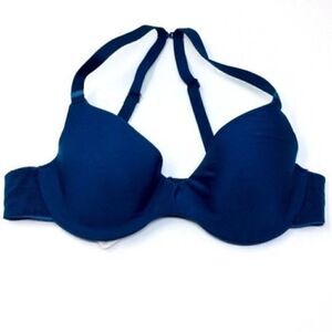 Chantelle blue molded bra halter alternative underwire bra 34B BoxC